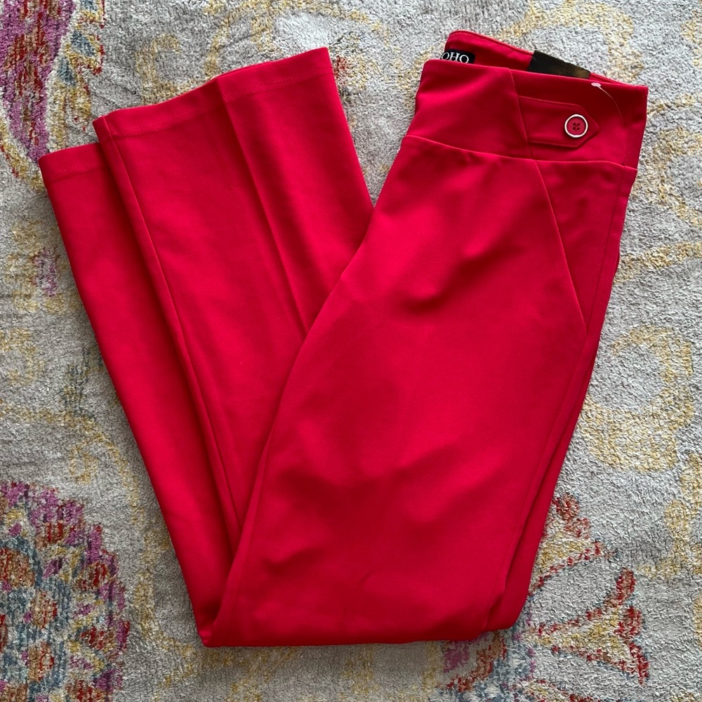 NWT Soho Apparel Red/Pink Work Pants Slacks Size S